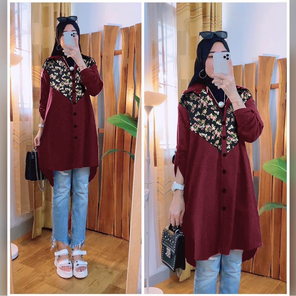 QUINNYSHOP-COD-US-BAJU TUNIK WANITA TERBARU-TUNIK JUMBO-ATASAN HIJAB WANITA JUMBO-ATASAN MUSLIMAH-TU