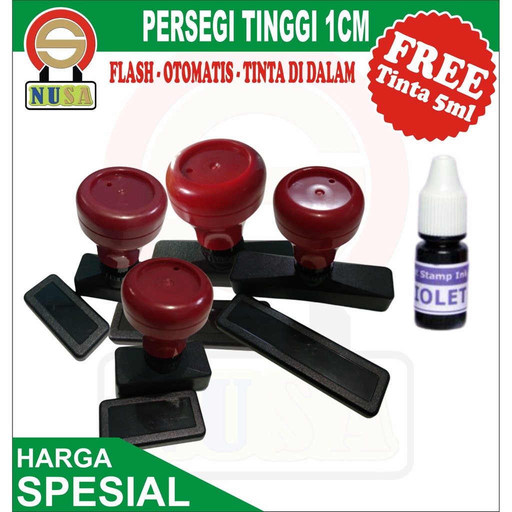 

STEMPEL OTOMATIS PERSEGI PANJANG TINGGI 1CM BONUS TINTA 5 CC