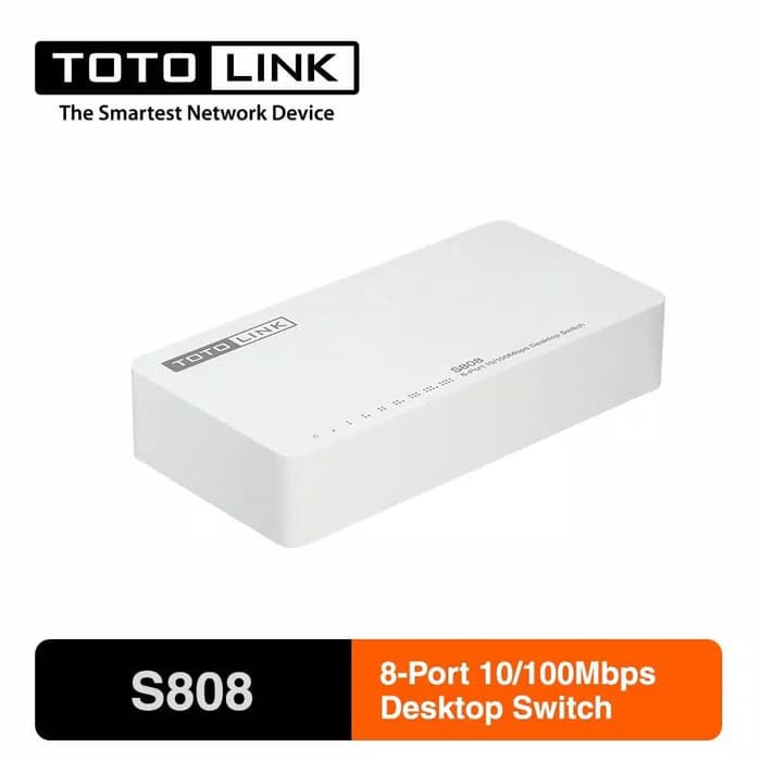 TOTOLINK S808 8-Port 10/100Mbps Desktop Switch Hub - Internet