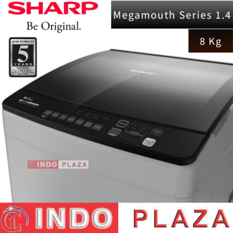 MESIN CUCI SHARP 1 Tabung 10 Kg ES-M1000TGG MEGAMOUTH 1.4