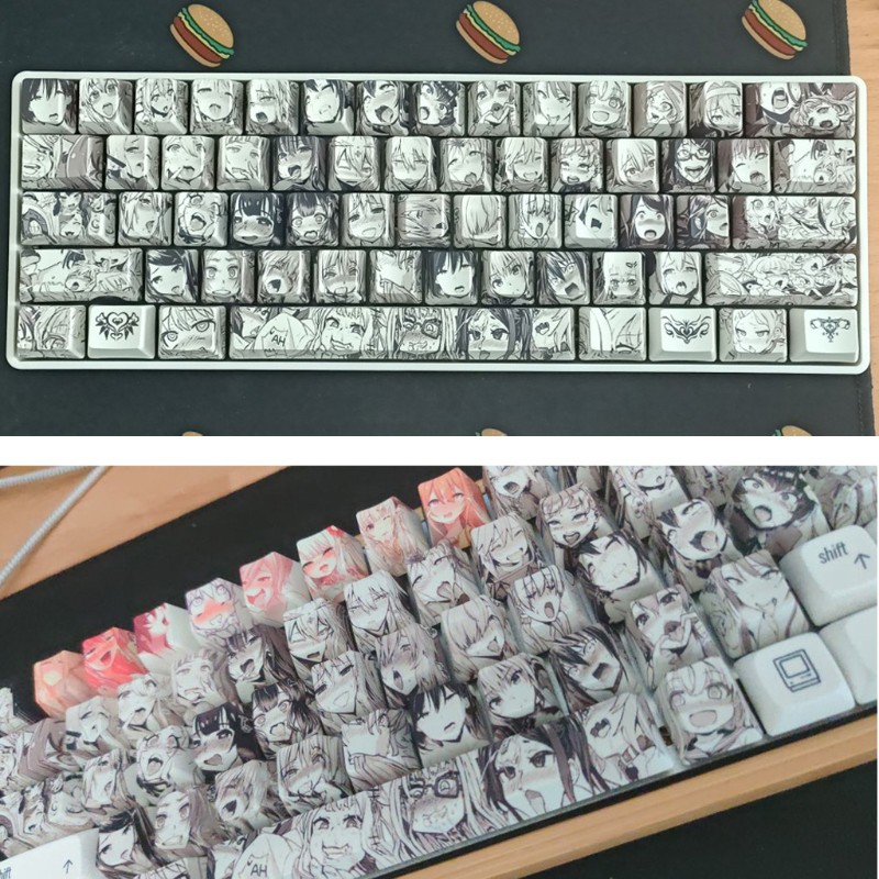 Vivi 108pcs Keycaps Pbt Ahegao Oem Profile Untuk Keyboard