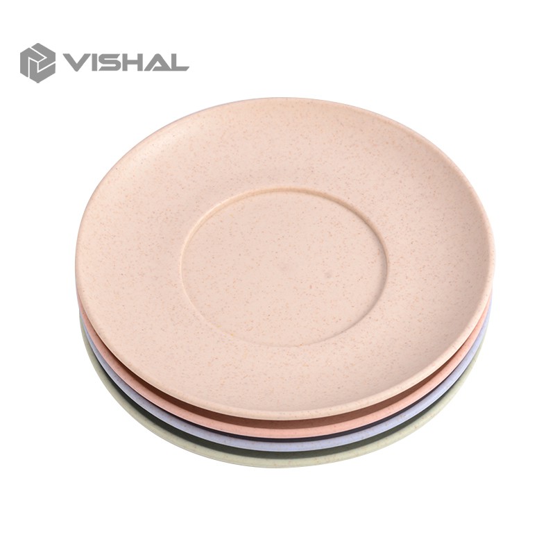 VISHAL Piring KECIL Wheat Straw Plate 1 Set Isi 4 Pcs Warna Warni  Simple Dinner High Quality Wheat