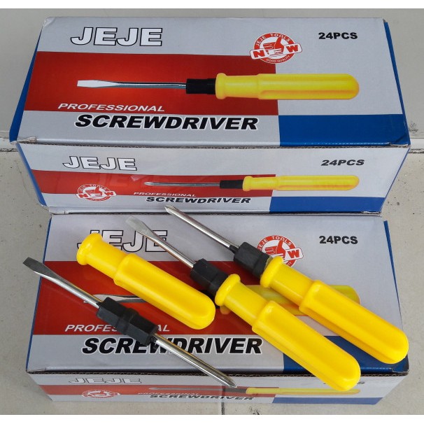 Obeng bolak balik warna warni magnet 4 in Multi way screwdriver 4 inci