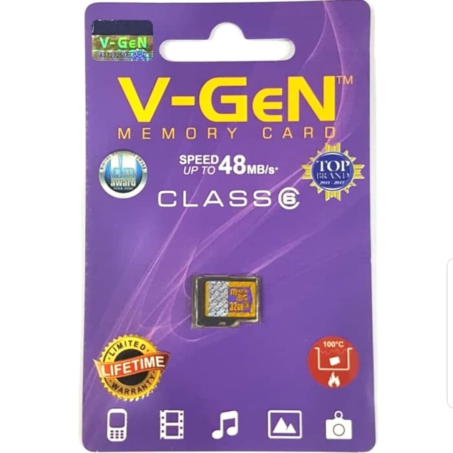 Memory Card Micro SD V-GEN 32GB Class 6 Speed 48 MBPS Memory Card 32GB