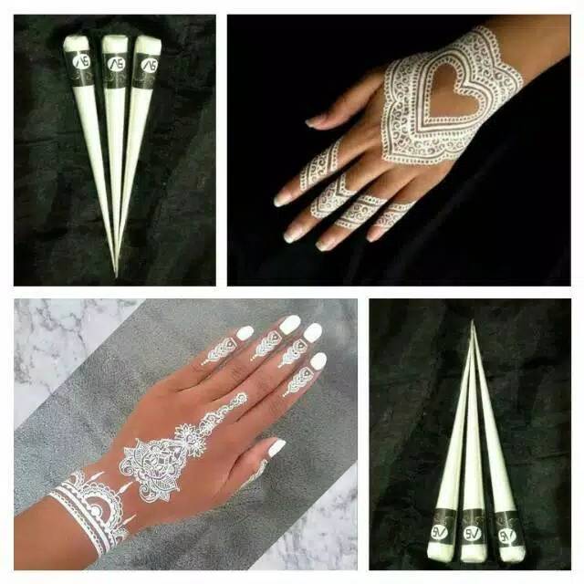 HENNA WHITE BODY PAINTING / WATERPROOF