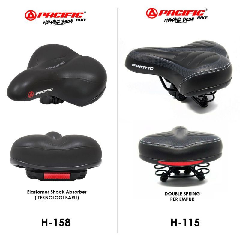 Jok Sadel Sepeda Double PER Sepeda Lipat, MTB, Sadel Jok Super EMPUK UNIVERSAL