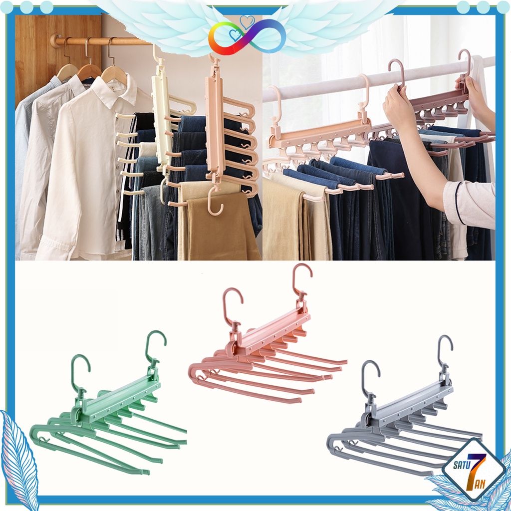 Gantungan Baju Hanger Jemur Pakaian Multifungsi Magic Hanger 5 in 1 Plastik Satu7an RT-75-HGR