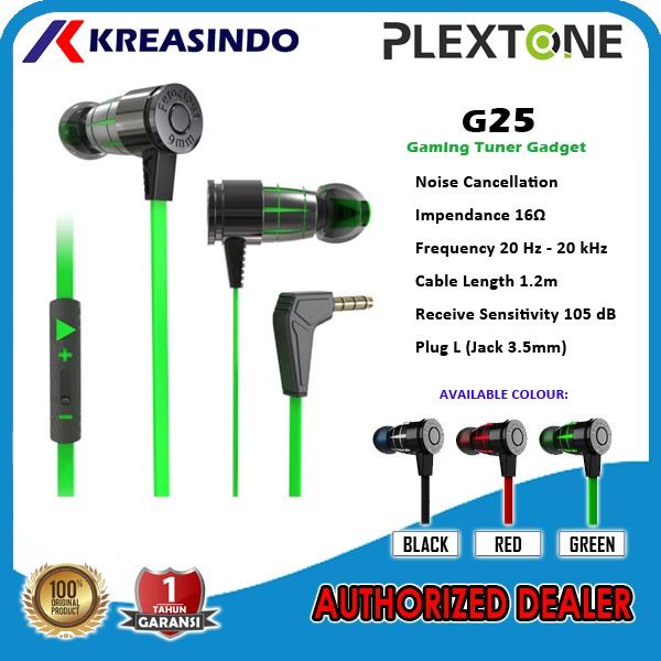 Plextone G25 In Ear Gaming Earphone Headset Noise Canceling Original