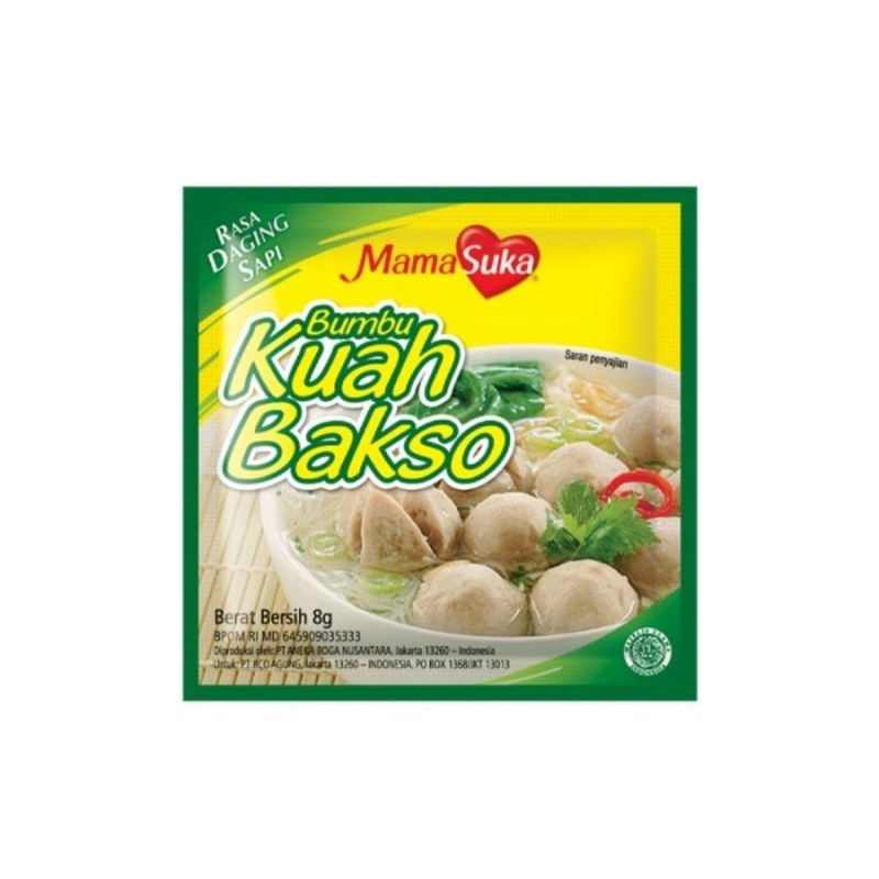 

bumbu kuah bakso mama suka 8 gram.