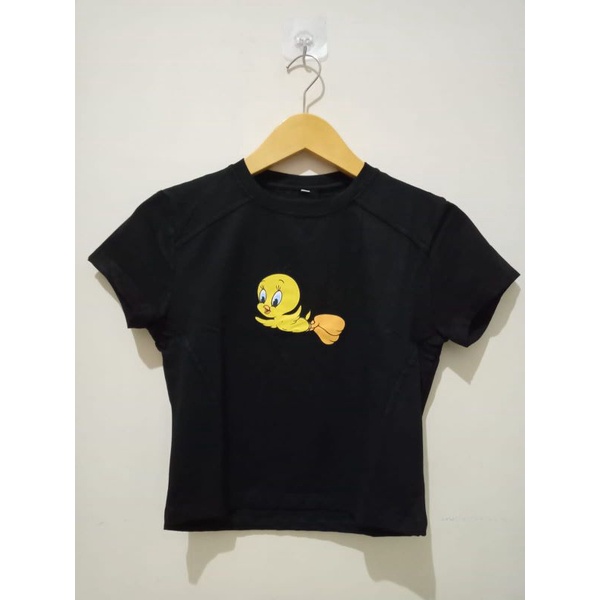 Kaos Crop Top Tweety