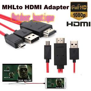 Kabel Adapter Micro USB MHL HML 1.8M ke HDMI 1080P HD TV untuk Samsung Galaxy