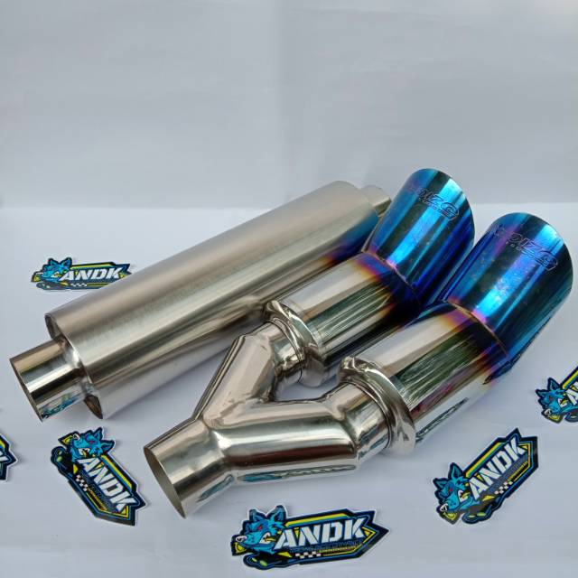 Knalpot Mobil Racing 5zigen+Resonator Steinless