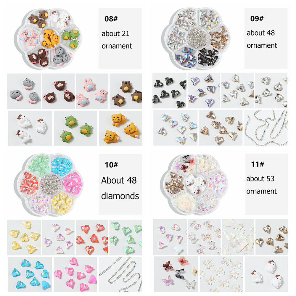 Top Nail Art Ornamen Kupu-Kupu 3D Flakes Slice Kuku Glitter Kristal Mewah