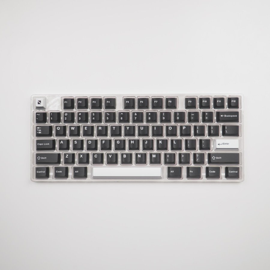 Noir White on Black PBT Double-shot Keycaps 167 Set Cherry Profile