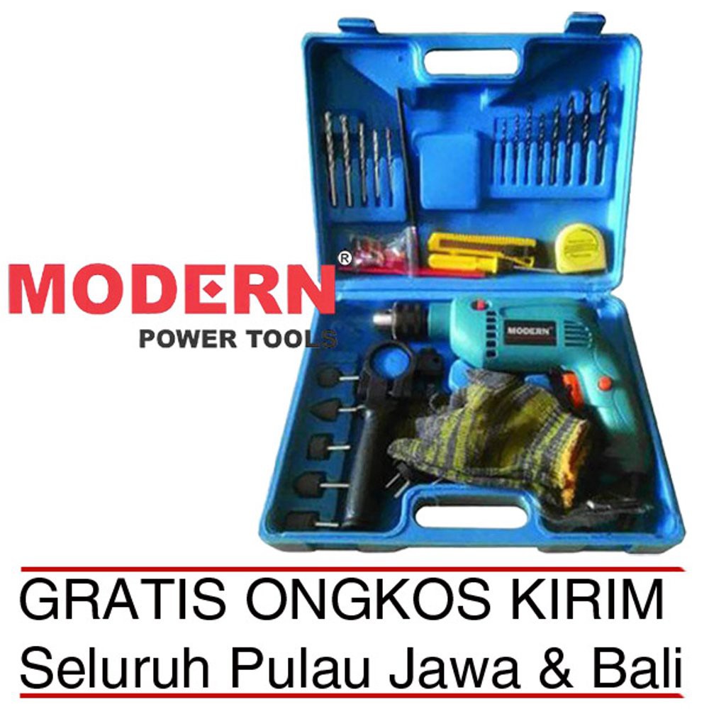 Dijual FREE ONGKIR Mesin Bor Listrik Besi Kayu Beton dan Mata Bor MODERN M 2130B Koper Murah