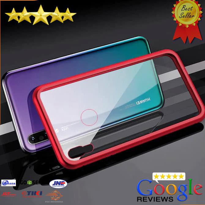 ACC HP HUAWEI Y9 2019 LUXURY MAGNETIC CASE METAL GLASS BACK COVER CASING PANDAWA CELL