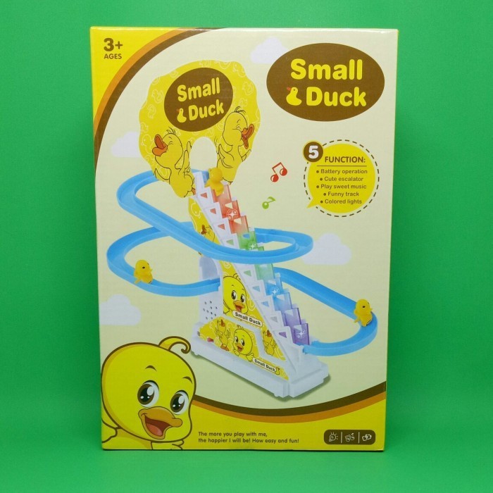 BEST SELLER TERMURAH Mainan Edukasi Anak Interaktif Seluncuran Bebek Memanjat Tangga Lucu Unik / Track Tangga Small Duck Bebek Kuning No.668-10 Musik Suara ST