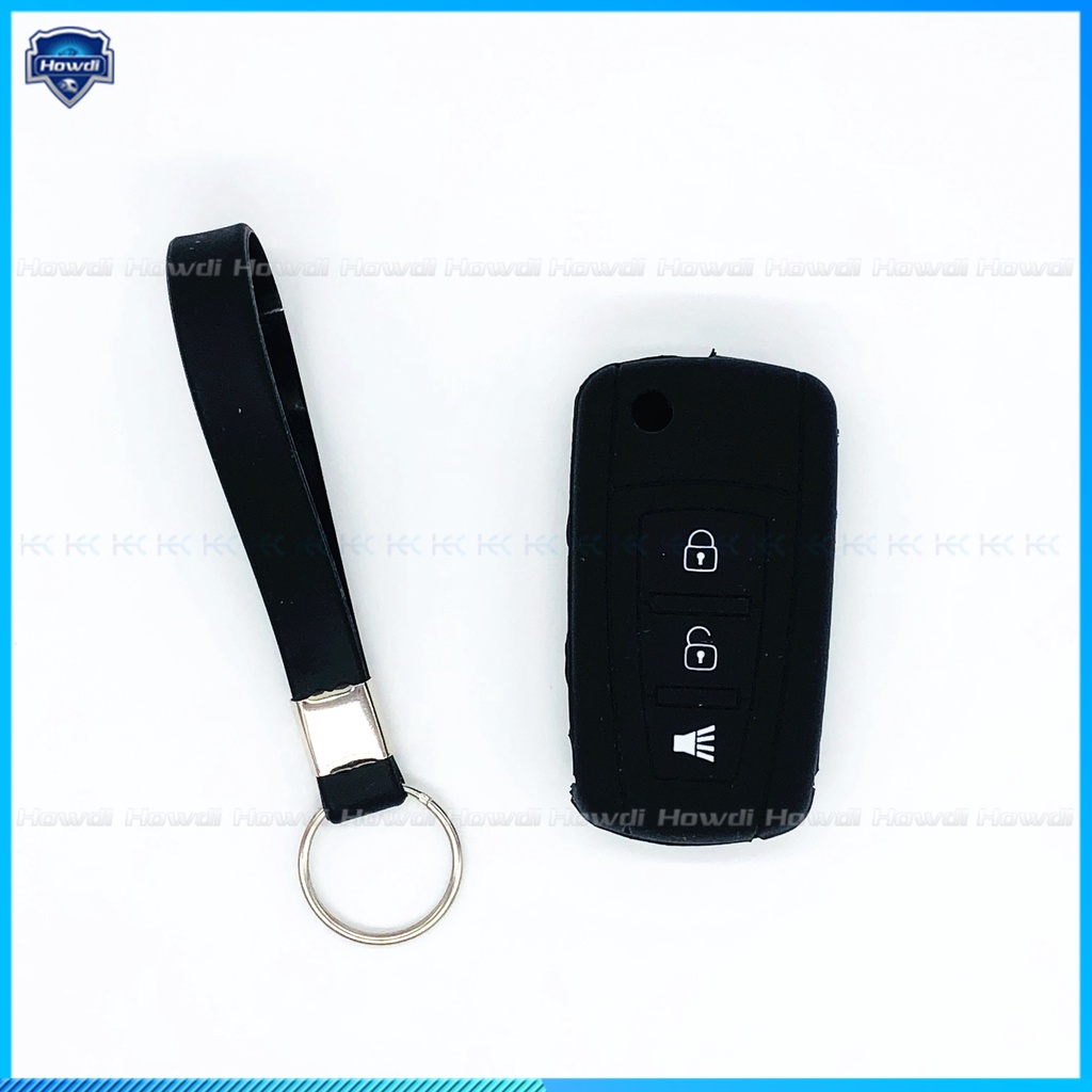 Cover Kunci Remote 3 Tombol Bahan Silikon Dengan Gantungan Kunci Untuk Proton Exora