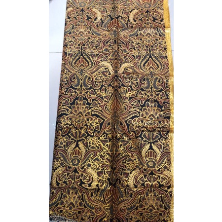 Jarik Pengantin Motif Pisang Bali Coklat Prada Gold