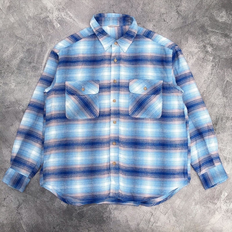 Kemeja flannel motif veterano vintage