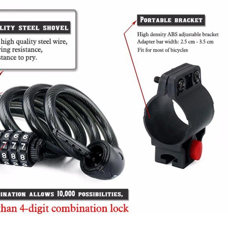 GEMBOK SEPEDA MOTOR ANTI MALING KODE KUNCI RANTAI GEMBOK SEPEDA SEPEDAH 5 DIGIT A93