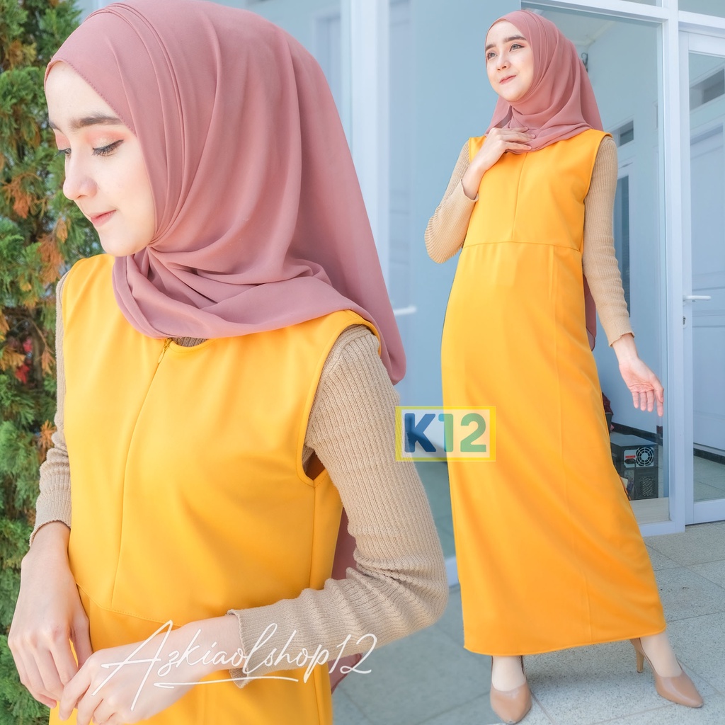 INNER SPAN LONG DRESS POLOS WANITA TANPA LENGAN