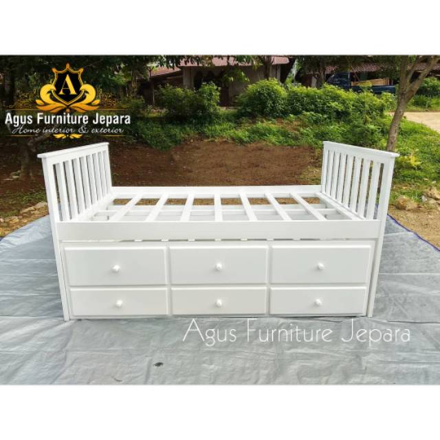 DIPAN RANJANG DUCO ANAK DOUBLE (divan tempat tidur sorong ranjang kayu laci)