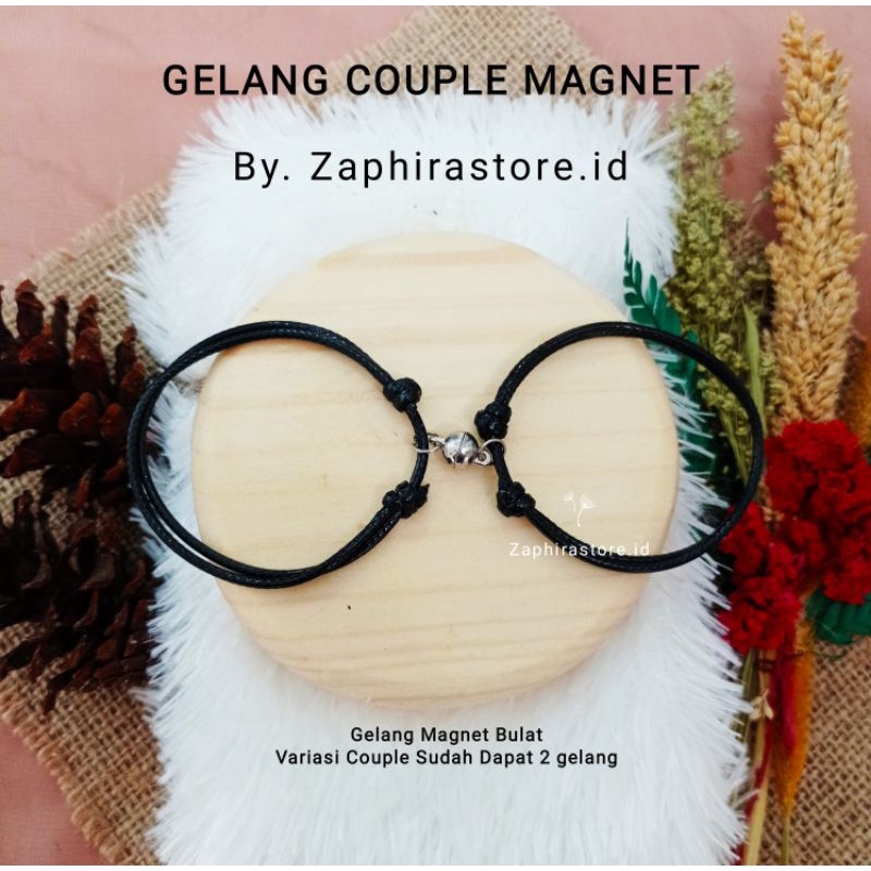 Zaphirastore | GROSIR Sepasang 2pcs/set GELANG TALI COUPLE MAGNET POLOS BULAT Tali Korea Waterproof