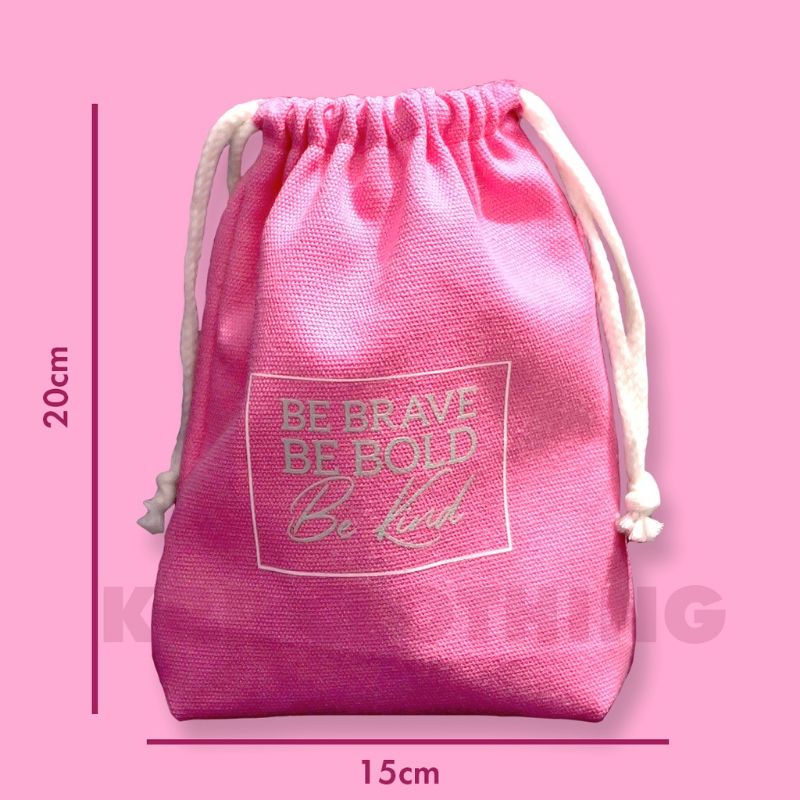 CUSTOM POUCH SERUT SATUAN (Tanpa MInimal Order) - Kanvas Premium & Jahitan Rapi Berkualitas