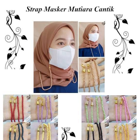 [LOCAL] - Strap Kalung Masker Mutiara Gantungan Masker