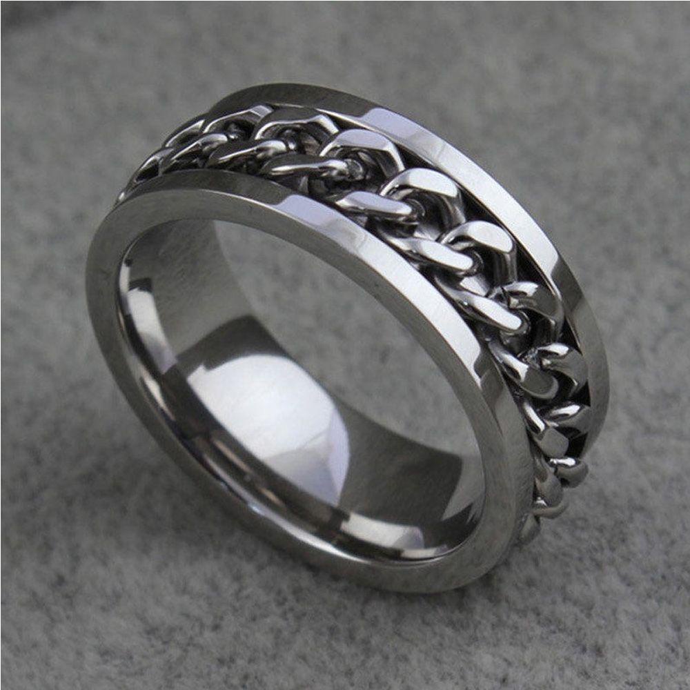 Needway  Cincin Rantai Glamour Titanium Nikah Rotatable Klasik Anti Karat