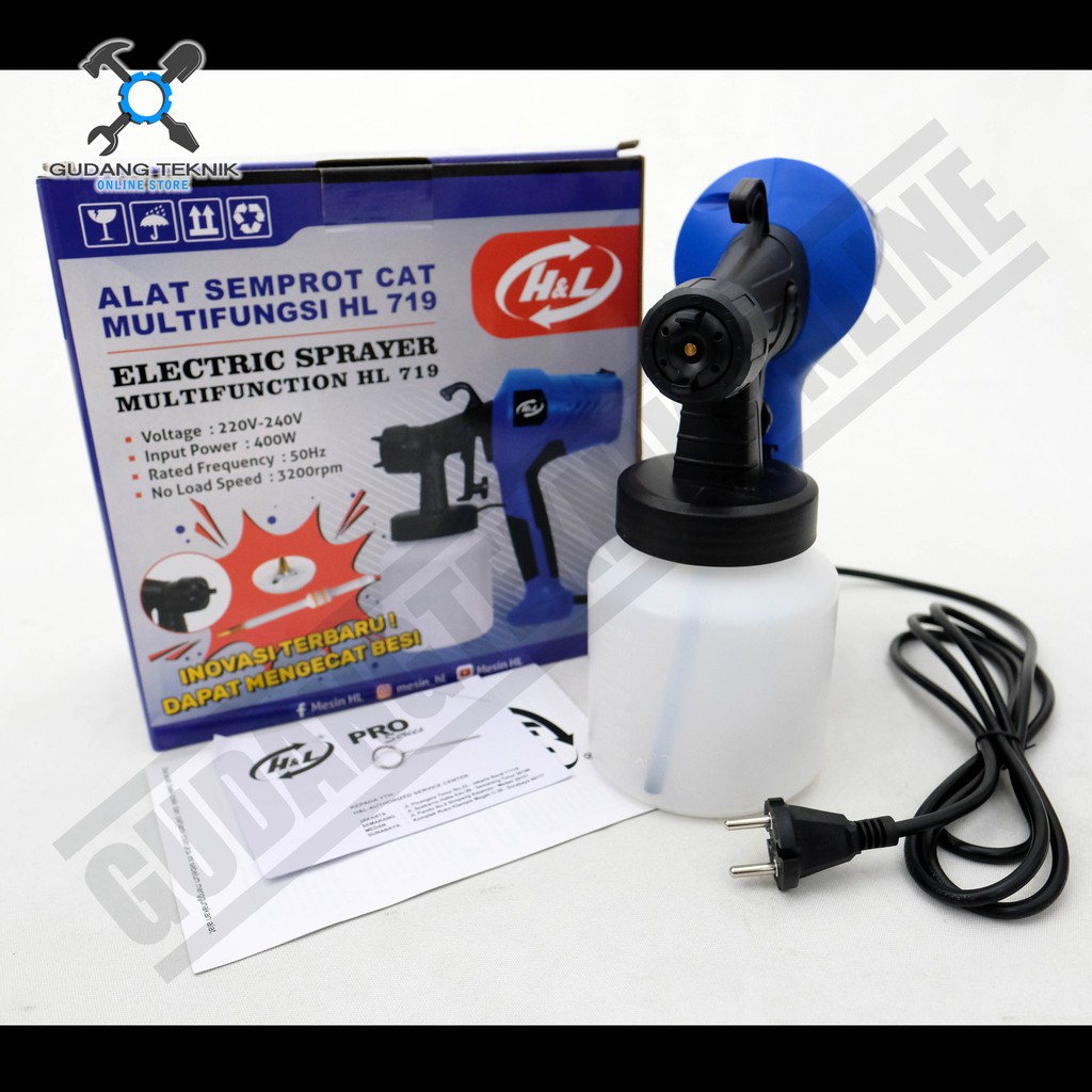 Elektric Spray Gun H&amp;L HL 719 - Alat Semprot Cat Elektrik H&amp;L HL719 Spraygun Elektrik