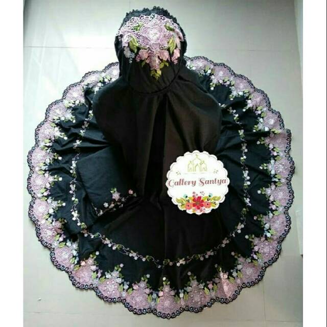 Mukena kerancang bukittinggi black pink