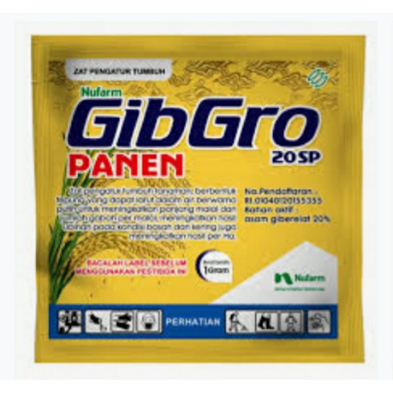 Zat Pengatur Tumbuh Gibgro Panen 20 SP Kemasan 1 gram Nufarm Indonesia