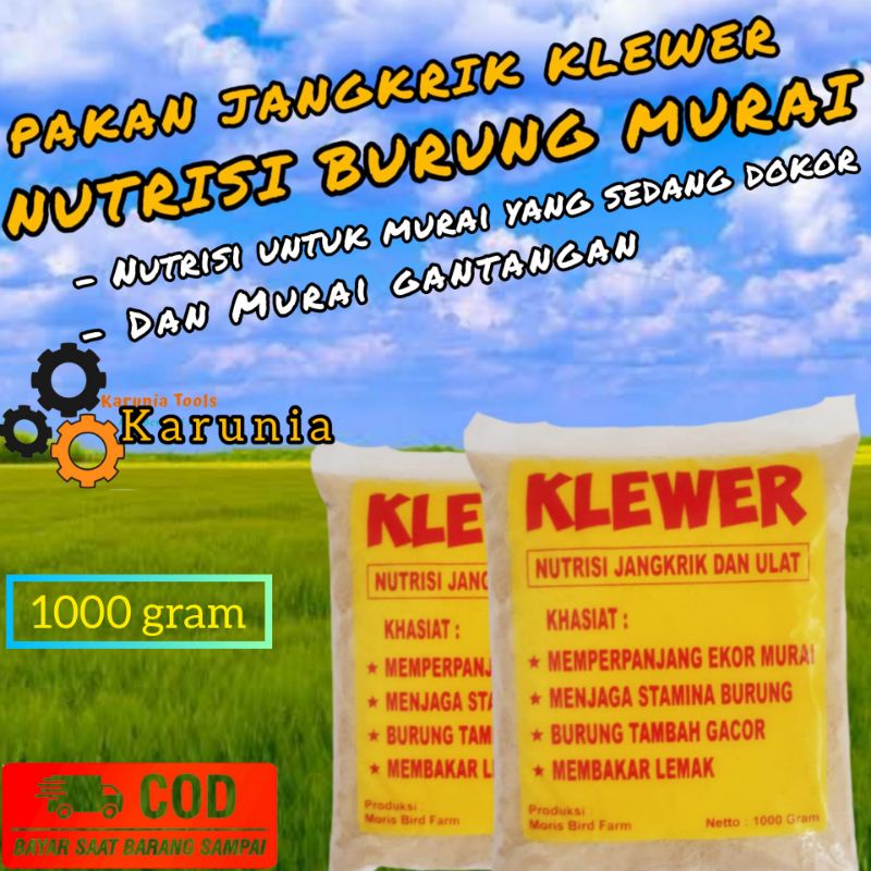 Klewer 1 Kg Pakan Burung | Klewer Pakan Jangkrik & Ulat | Klewer Pakan Burung Murai Gantangan