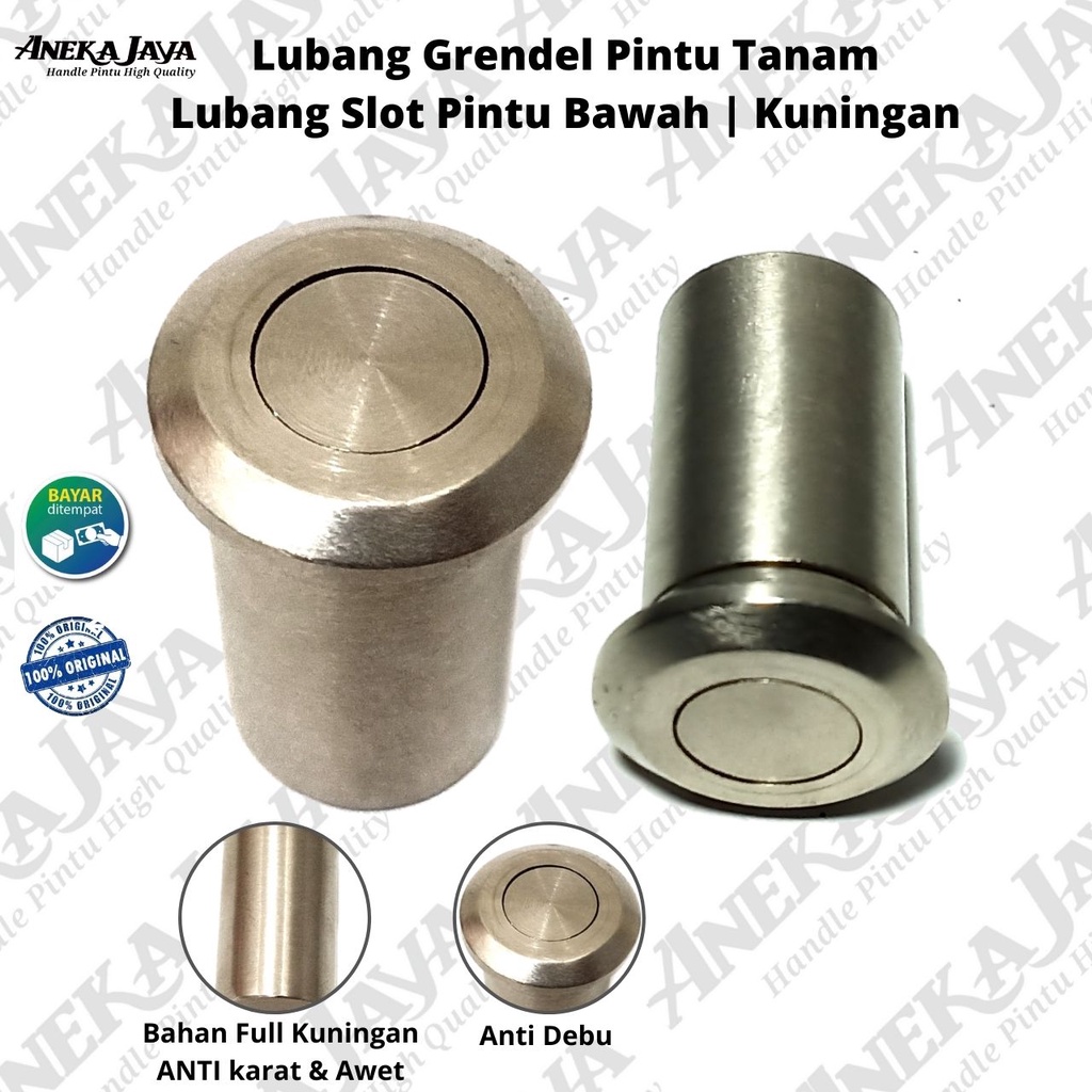 Lubang Grendel Tanam / Lubang Slot Pintu Bawah / Lubang Grendel Anti Debu Anti karat Bahan Full Kuningan