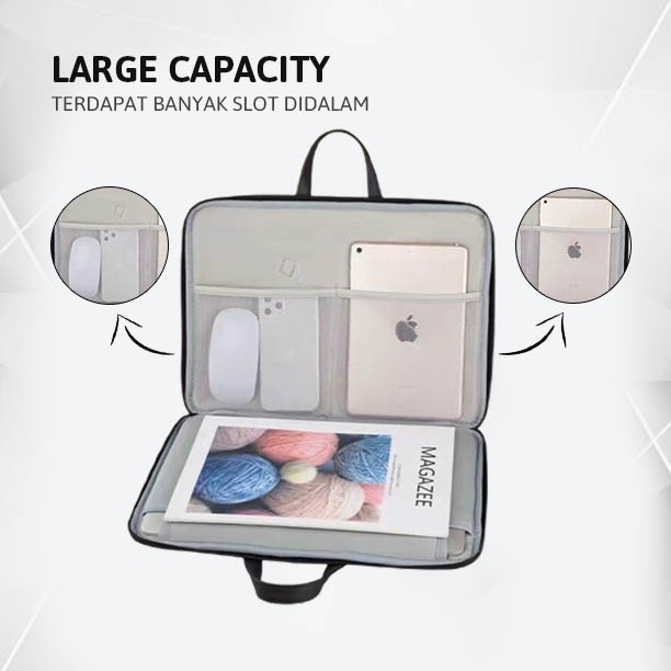 Sleeve Pouch Sarung Tas Bag Case Ipad Tab Tablet Macbook Air Pro Laptop Asus Acer Lenovo HP Huawei 11 12 13 14 15 inch Motif Gambar Kartun Cartoon Mickey Mouse Kotak Warna Hitam Black RedCute Murah Korean Model Jinjing Tali Strap Waterproof Tahan Air