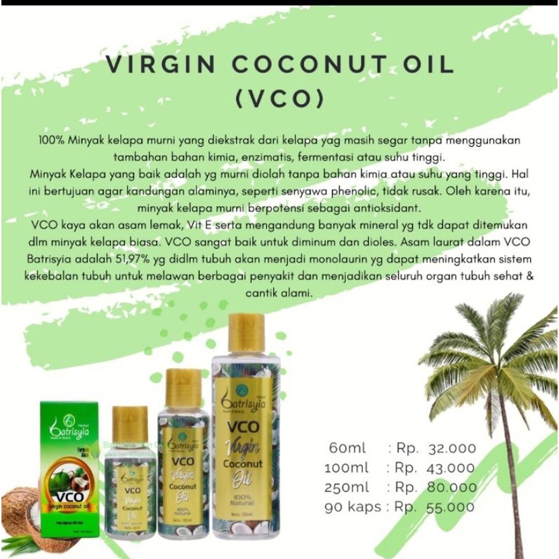 Virgin Coconut Oil VCO cair minyak kelapa murni batrisyia batrisya batrysia herbal skincare 250ml