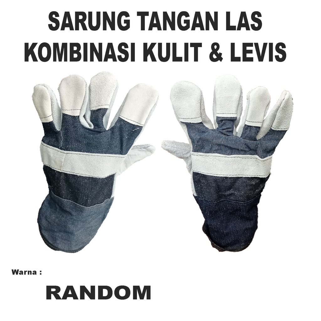 Sarung Tangan Las Kombinasi Anti Panas / Sarung Tangan Las Kombinasi Kulit Dan Levis