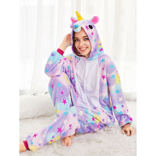 ONESIE UNICORN STAR RAINBOW KARAKTER PIYAMA KOSTUM COSPLAY DEWASA