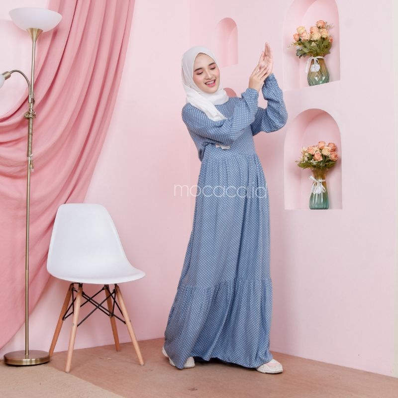 dress rayon rumahan tali serut polka kecil hitam hijau coksu lavender abbydoll kancing tali sky blue orens hitam ungu pink dusty mijau bata