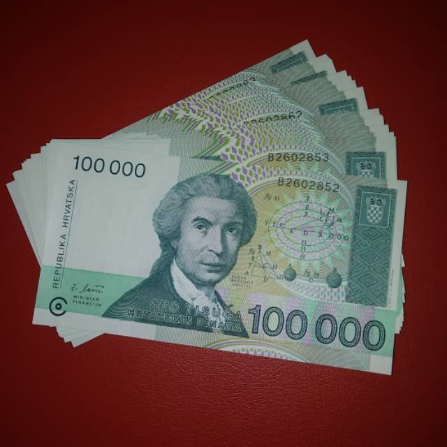 Uang Asing Hrvatska Pecahan 100000