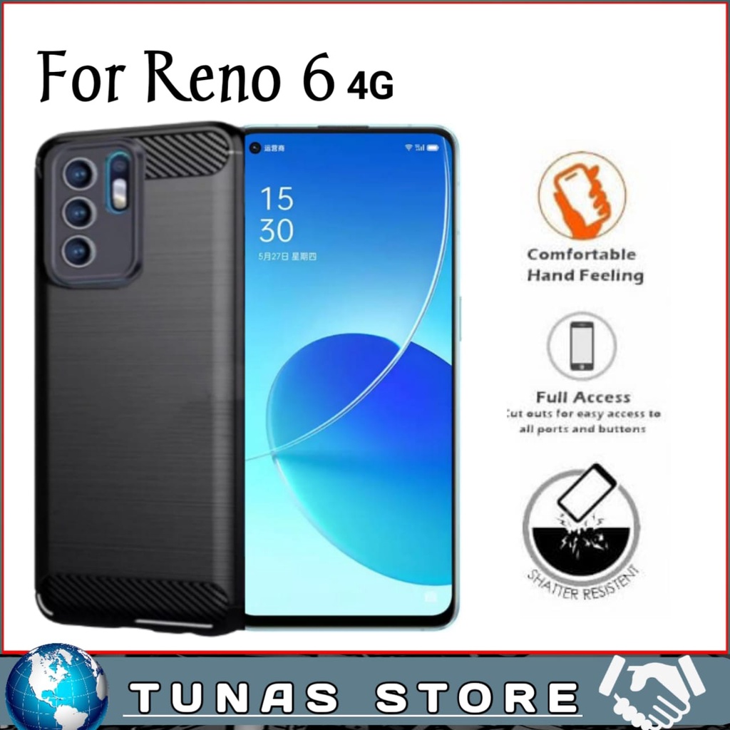 Casing Hp Oppo Reno 6 4G Case Carbon Ipaky
