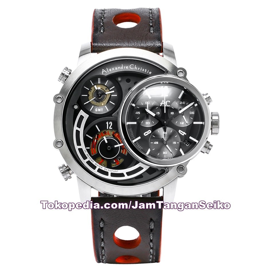 Jam Tangan Pria Alexandre Christie AC 9221 MT LSSBA Chronograph Kulit