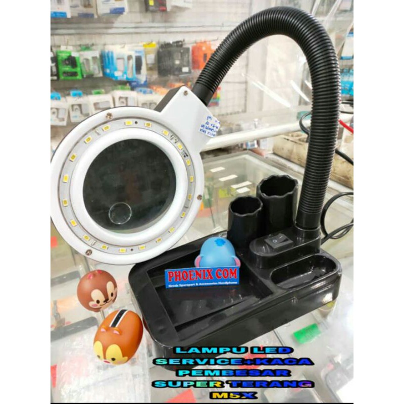 LAMPU SERVICE KACA PEMBESAR+LAMPU LED SPT M5X SUPER TERANG LED LAMPU SERVICE KACA PEMBESAR