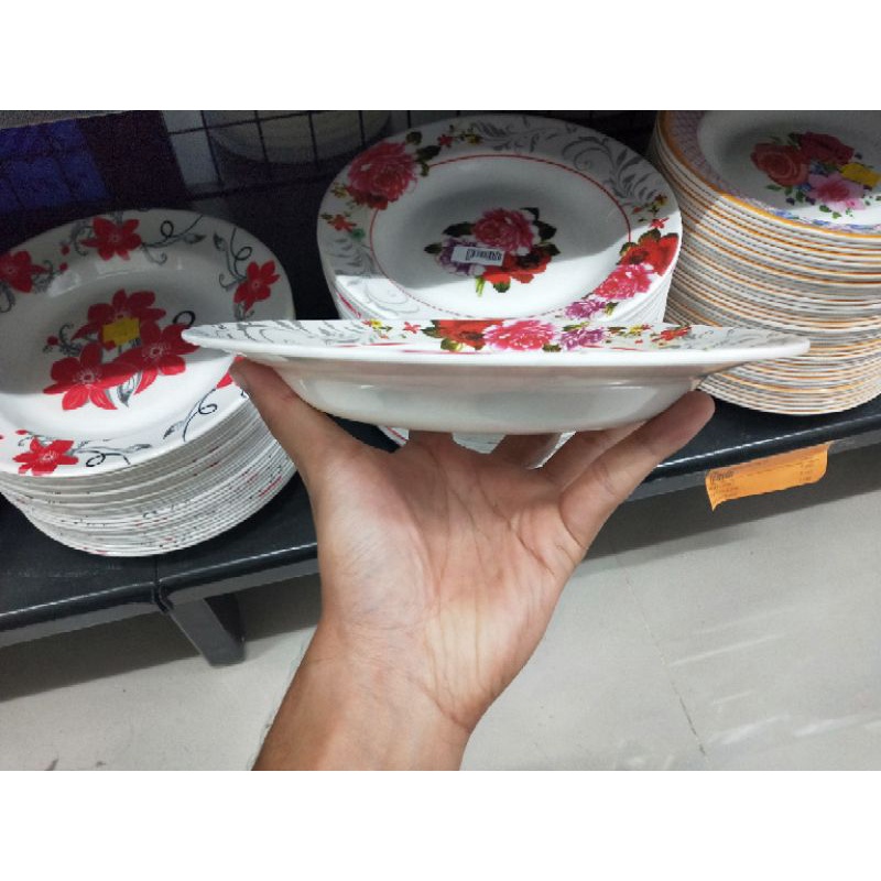 Piring Dalam 9 inch | piring melamin motif bunga | piring makan | piring melamin | piring dapur