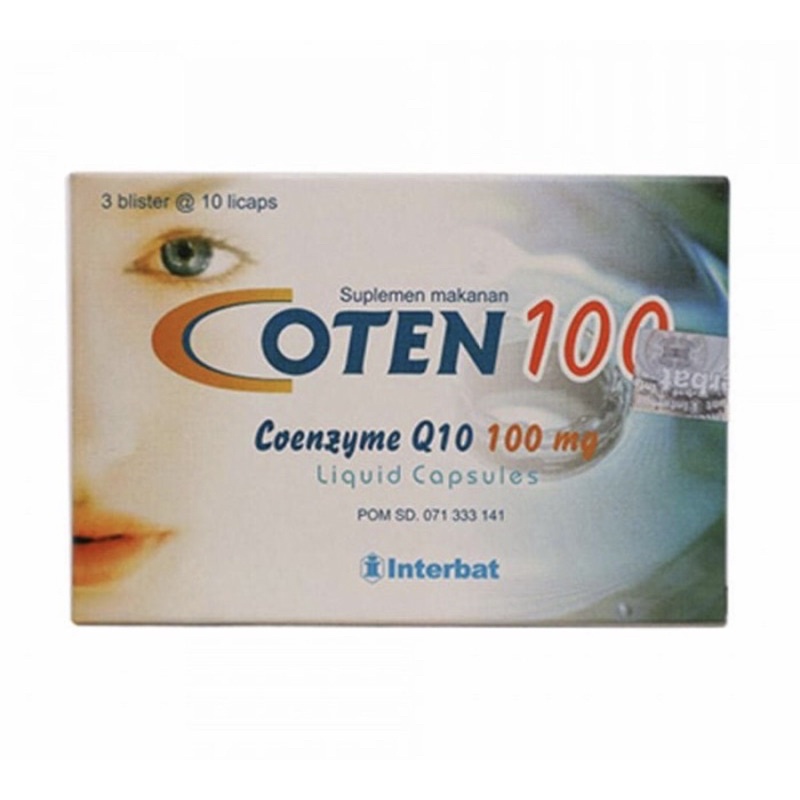 Coten 100 box 30 tablet ( coenzymeQ10 menjaga kesehatan jantung )