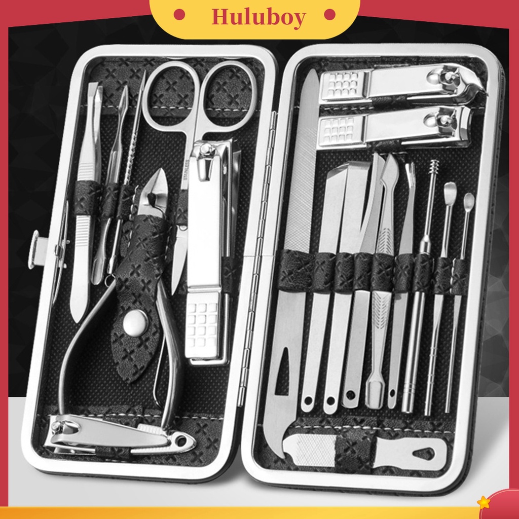 Huluboy Huluboy♡ 1 Set Alat Pemotong Kuku Bahan Stainless Steel Untuk Manicure Pedicure