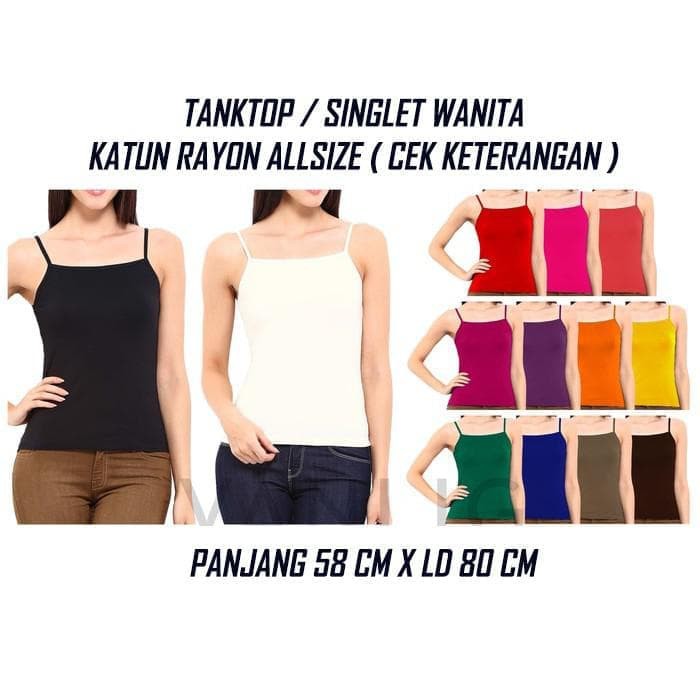 Galaxy's TANKTOP / SINGLET WANITA / KAOS OLAHRAGA / TANKTOP BASIC POLOS FASION