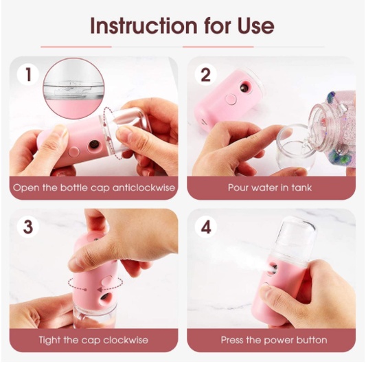 Facial Sprayer Mini Nano Mist Spray Perawatan Wajah Mini Portable USB Spray Facial Mist